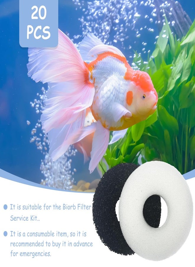 SHIGATSU 20 Pack Replacement Aquarium Maintenance Kit for Biorb Filter, Aquarium Sponge Foam and Carbon Rings Set - Image 5